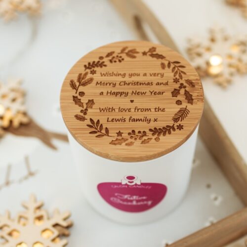 festive cranberry handmade Christmas candle