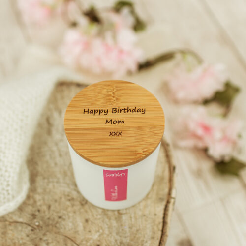 With Love personalised candle with lid