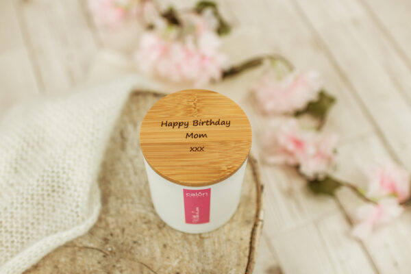 With Love personalised candle with lid