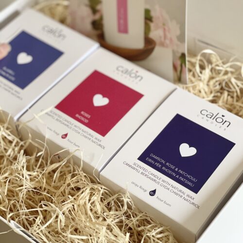 A gift set of three candles scented candle from Welsh candle company, Calon Home.