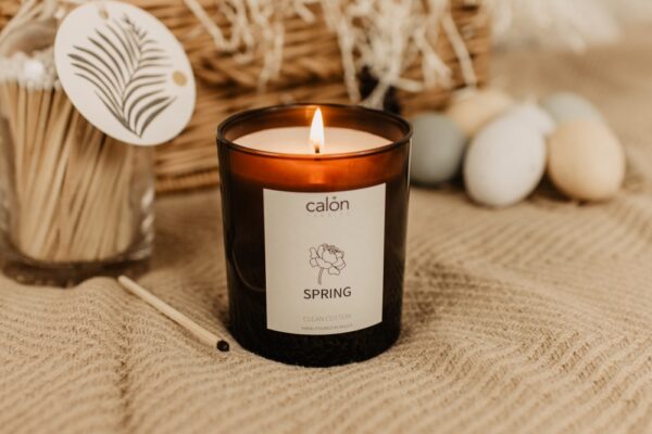 Clean Cotton candle with glass bottle matches