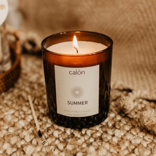 A passion fruit and mango candle from the specialist in Welsh candles, Calon Home