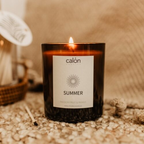 A passion fruit and mango candle from the specialist in Welsh candles, Calon Home A passion fruit and mango candle from the specialist in Welsh candles, Calon Home