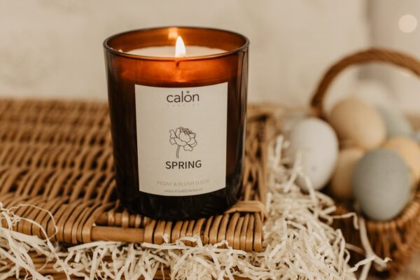 A Peony & Blush Suede Candle from the specialist in Welsh candles, Calon Home
