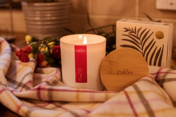 Caru Ti welsh occasion candle with luxury matches and branded lid