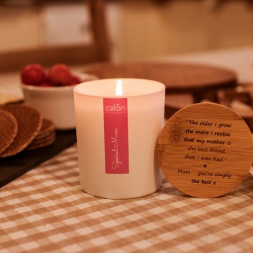 Special Mum personalised candle with lid