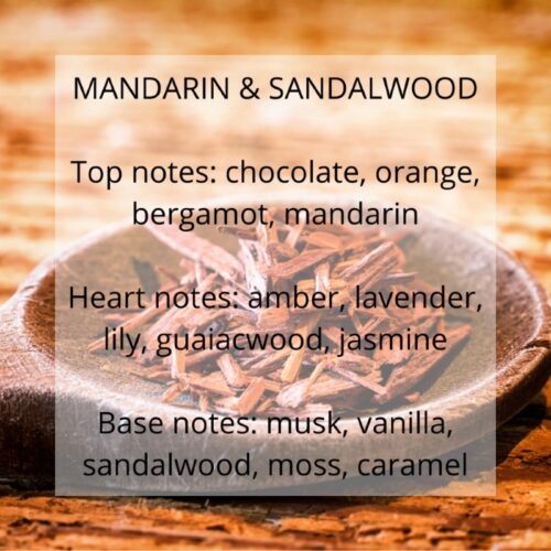 Mandarin and sandalwood fragrance notes