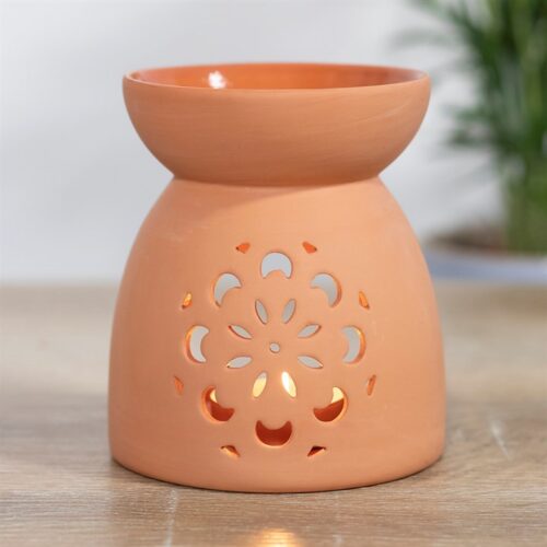 floral terracotta tealight burner