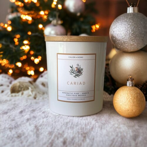 cariad welsh christmas candle